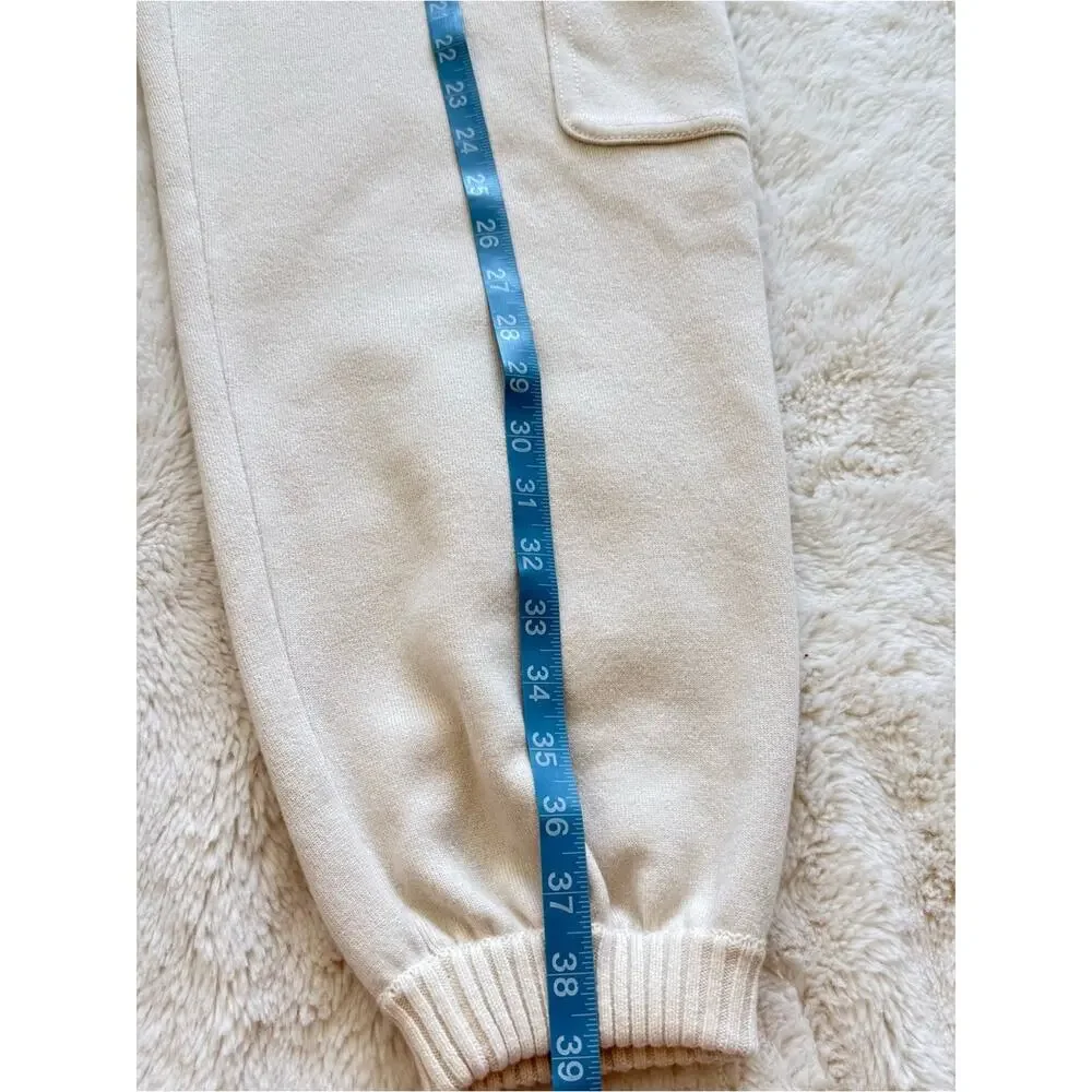 NEW!!! CHANEL cream cashmere 20B CARGO TRACK SWEAT Pants 38 FR or 6 US